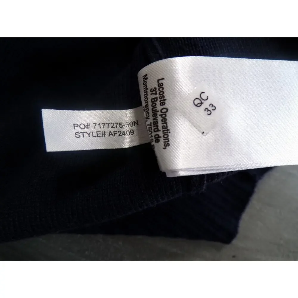 Lacoste V Sweater M Oversized Navy Color Block Tennis Jumper Big Alligator - Picture 16 of 16